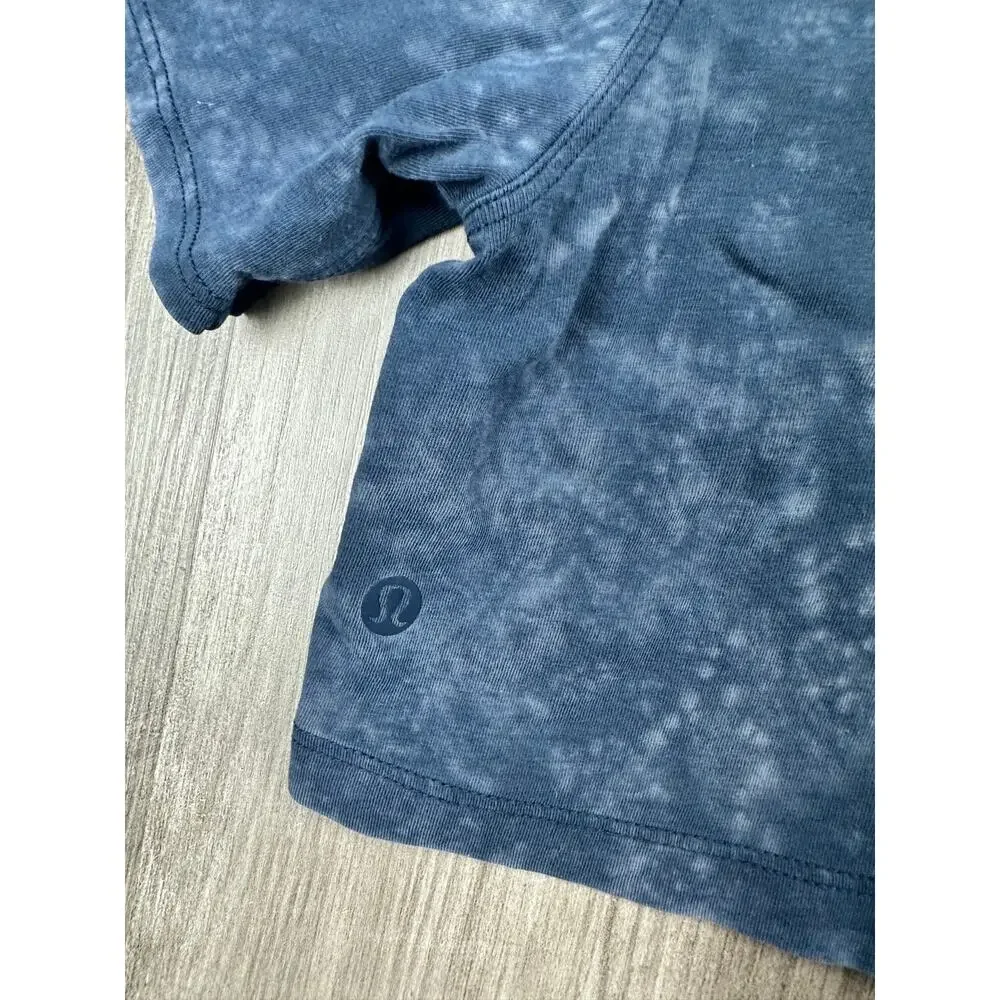 Lululemon All Yours Cropped Tee Vintage Washed Navy — Size 8
